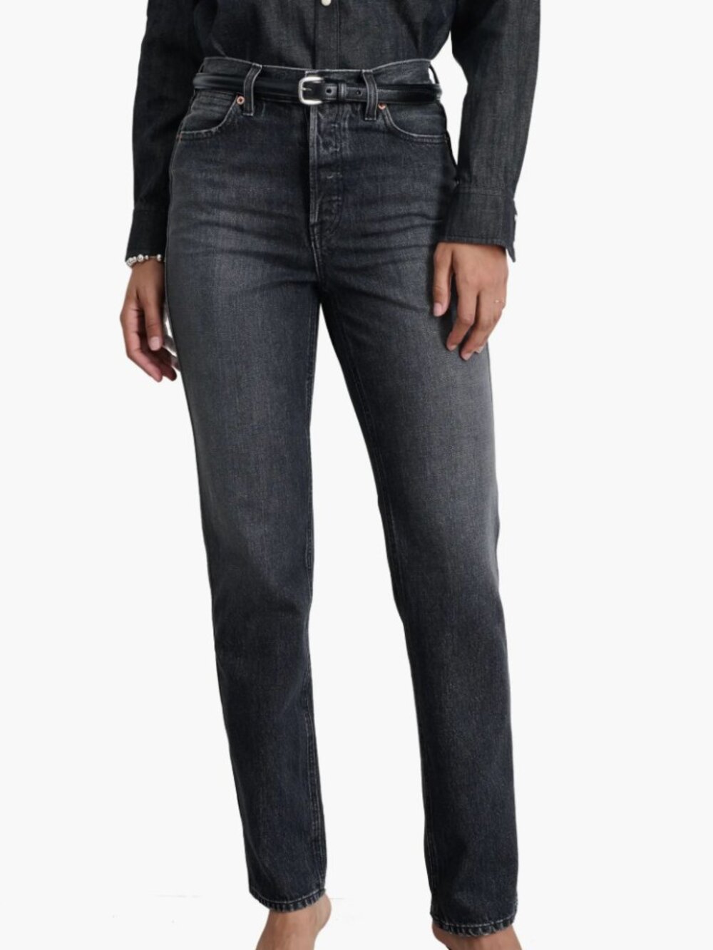 Alex Mill Carla High Waist Straight Leg Jeans Zurich Black Wash / 27 NWT
